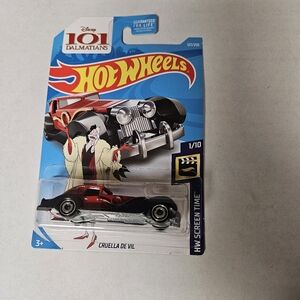 Hot Wheels Cruella De‎ Vil Car - Red and Black